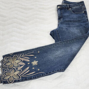 Melanie Lyne embellished embroidered fancy jeans size 10